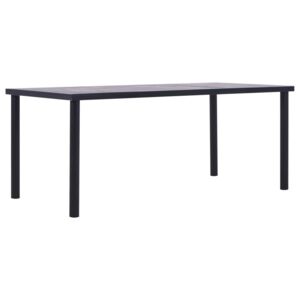 Stół jadalniany, czarny i betonowy szary, 200x100x75 cm, MDF