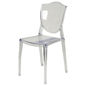 Krzesło Designerskie PRINCESS styl Glamour transparentne bezbarwne kolor: bezbarwny (transparentny), Materiał: poliwęglan, EAN: 5903949790139