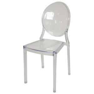 Krzesło Designerskie PRINCE Glamour transparentne bezbarwne kolor: bezbarwny (transparentny), Materiał: poliwęglan, EAN: 5903949790146