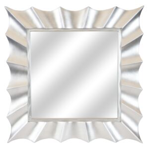 LUSTRO SOLE w srebrnej ramie kwadrat kolor: srebrny, Materiał: poliuretan, rozmiar ramy: 91/91/5, rozmiar lustra: 58/58, EAN: 5903949790351
