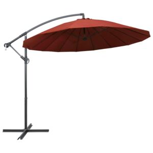 Wiszący parasol, terakotowy, 3 m, aluminiowy słupek