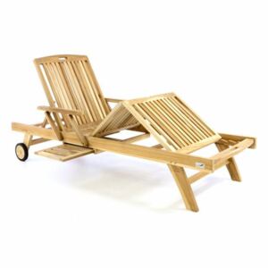 Luksusowy drewniany leżak DIVERO - drewno tekowe