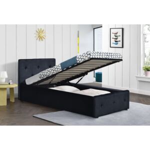 Łóżko z materacem tapicerowane 90x200 sfg012a czarny welur