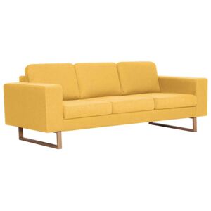 Elegancka trzyosobowa sofa Williams 2x - żółta