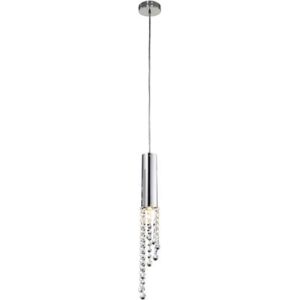 Wisząca LAMPA metalowa LARIX MD93708-1A Italux kryształowa OPRAWA glamour tuba zwis crystal chrom przezroczysty