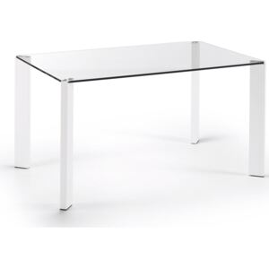 Stół Corner 140x90 cm transparentny/biały