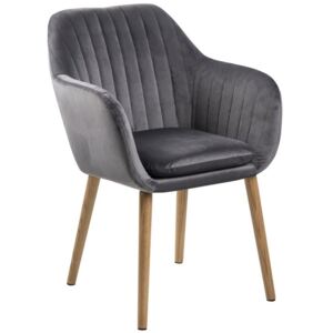 Krzesło Emilia 57x83 cm ciemnoszare nogi drewniane