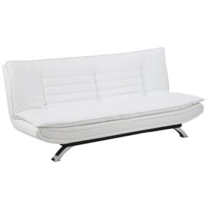 Sofa rozkładana Faith 196 cm ekoskóra biała