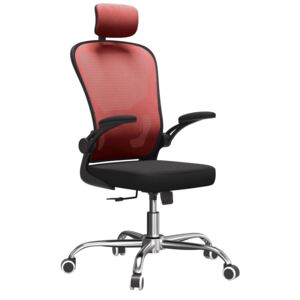 Fotel biurowy, obrotowy, krzesło, dory, czerwony
