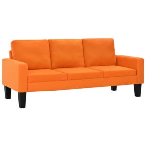 Sofa 3-osobowa obita tkaniną, pomarańczowa