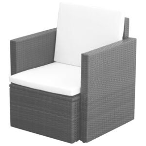 Fotel 65 x 65 x 73 cm, polirattanowy, czarny