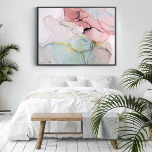 DecoKing - Plakat ścienny – Marble – Pink + Gold 50x70 cm