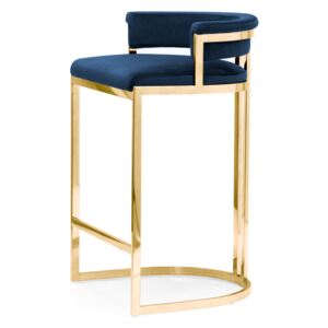 Granatowe krzesło barowe Abiatte hoker Gold 68 cm