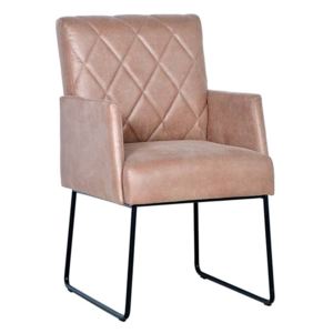 Nowoczesne krzesło tapicerowane z podłokietnikami FARIS ARM na metalowych nogach