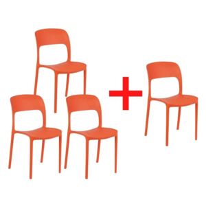 Krzesło do jadalni, pomarańczowe, 3+1 GRATIS