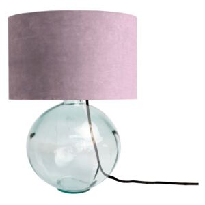 Fioletowa lampa z ręcznie dmuchanego szkła z aksamitnym kloszem Velvet Atelier