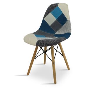 Designerskie krzesło tapicerowane K 1047 - patchwork blue