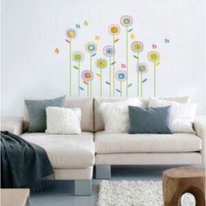 Naklejka dekoracyjna na ścianę, Wiosenne kwiaty, 130x110 cm