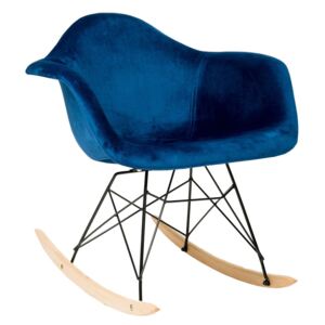Krzesło bujane ART106C niebieski welur