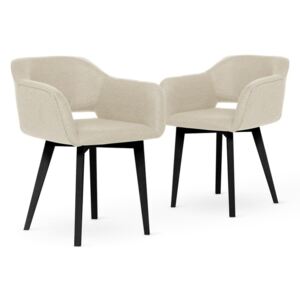 Zestaw 2 kremowych krzeseł z czarnymi nogami My Pop Design Oldenburger