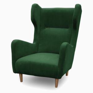 Fotel HAROLD zielony / noga dąb / BL78