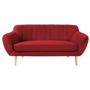 Czerwona sofa 2-osobowa z jasnymi nogami Mazzini Sofas Sardaigne