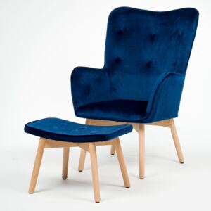 Fotel uszak yk-8008 z podnóżkiem kolor #55