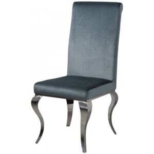 Krzesło glamour Premier Dark Silver - nowoczesne krzesło tapicerowane