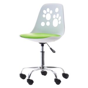 SELSEY Fotel biurowy Foot biało - zielony dziecięcy do biurka