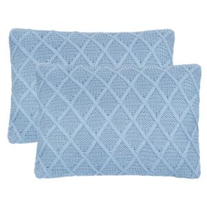 2 poduszki, bawełna o grubym splocie, 60x40 cm, jasnoniebieskie