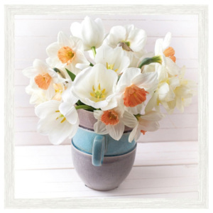 Obraz Białe kwiaty 30 x 30 cm
