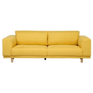 Sofa trzyosobowa tapicerowana żółta NIVALA