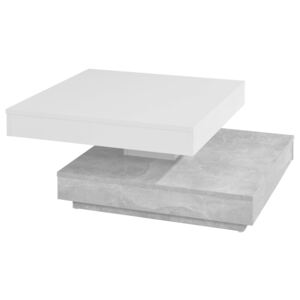 SELSEY Ława Carota 70x70 cm biały - beton