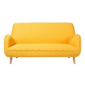 Sofa trzyosobowa tapicerowana żółta KOUKI