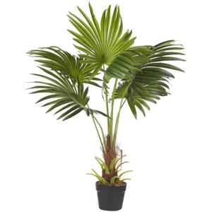 Sztuczna roślina doniczkowa palma zielony czarny materiał syntetyczny 100 cm dekoracja do wnętrz Beliani