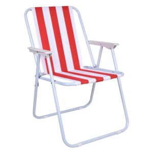 Krzesło turystyczne składane Alan - czerwone paski