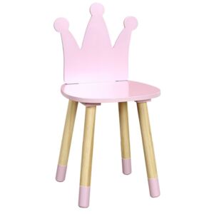 Różowe krzesło dziecięce korona - Nilli
