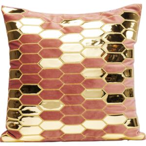 Poduszka dekoracyjna Honeycomb De Luxe 45x45 cm różowo-złota
