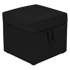 Czarny puf z miejscem do przechowywania KICOTI Cube
