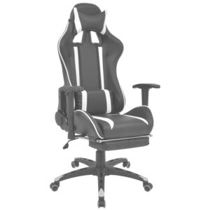 Regulowane krzesło biurowe z podnóżkiem, białe