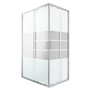 Kabina prysznicowa prostokątna GoodHome Beloya 80 x 120 x 195 cm chrom/szkło lustrzane
