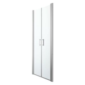 Drzwi prysznicowe uchylne podwójne GoodHome Beloya 90 cm chrom/transparentne