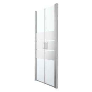 Drzwi prysznicowe uchylne podwójne GoodHome Beloya 90 cm chrom/szkło lustrzane