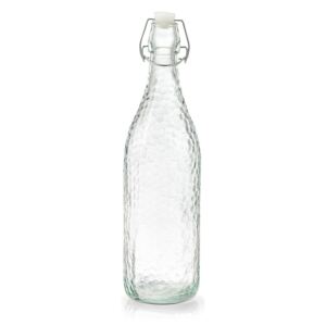Szklana butelka na napoje z zamknięciem na klips, kolor przeźroczysty, 1000 ml