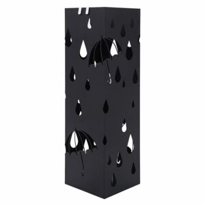 SELSEY Stojak na parasole Rain metalowy czarny na planie kwadratu
