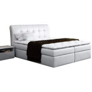 Łóżko kontynentalne tapicerowane DIEGOS 120x200 białe z pojemnikiem