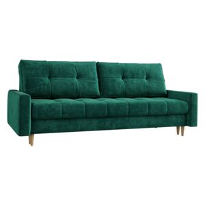Butelkowa zieleń skandynawska rozkładana sofa z funkcją spania SCANDI