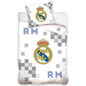 Pościel bawełniana Real Madrid Dados Grey, 140 x 200 cm, 70 x 90 cm