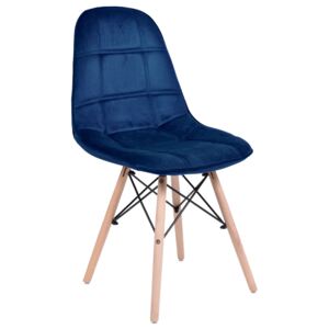 Krzesło tapicerowane DSW Lyon - granatowy VELVET