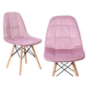 Krzesło aksamitne K-LYON różowe